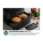 Philips NA150/00 Airfryer Serie 1000 Friggitrice ad Aria Doppio Cestello 7.1 Litri 2450W Nero - immagine 5