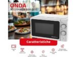 Melchioni Family Onda Forno a Microonde con Grill Libera Installazione 800W 20 Litri Bianco - immagine 6