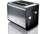 Koenic KTO 120 Tostapane Elettrico a 2 Fessure 870W con Scaldapanini Nero e Acciaio