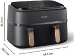 Philips Friggitrice ad Aria Serie 3000 NA352/00 - Doppio Cestello 9 L, 2750W, Nero/Oro - immagine 12