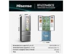 Hisense Frigorifero Americano 4 Porte RF632N4BCE - 485 L, No Frost, Inverter, Inox, Classe C - immagine 3