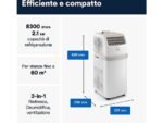 DE'LONGHI Pinguino PAC ES72 Classic Condizionatore Portatile 8300 BTU Monoblocco Classe A - immagine 2