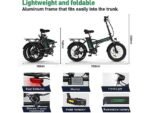 Hitway BK11 Bicicletta Elettrica Pieghevole 250W 36V Ruote 20 Alluminio Verde - immagine 6