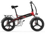 Lankeleisi G660 Bicicletta Elettrica Pieghevole Ruote 20'' Autonomia 30km Rosso