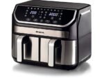 Ariete Friggitrice ad Aria Airy Fryer Dual Metal 4625/00 - 2 Cestelli 3.6 kg, Touch, 2100W, Nero/Silver