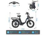 Hitway BK6S Plus Fat Bike Elettrica Pieghevole Smart 250W 1200Wh Ruote 20 Carbonio Nero - immagine 8