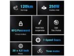 Hitway BK6S Plus Fat Bike Elettrica Pieghevole Smart 250W 1200Wh Ruote 20 Carbonio Nero - immagine 5