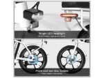 Colorway BK5S Bicicletta Elettrica Pieghevole 250W 36V 12Ah Ruote 16'' Carbonio Variante - immagine 6