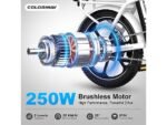 Colorway BK5S Bicicletta Elettrica Pieghevole 250W 36V 12Ah Ruote 16'' Carbonio Variante - immagine 4