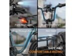 UrLife E20 Citybike Elettrica Pieghevole 500W Ruote 20'' 50km Autonomia Blu Nero - immagine 8