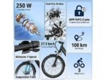 Hitway BK18S Citybike Elettrica Smart 250W 36V Ruote 27.5'' Sblocco App NFC Alluminio Nero - immagine 2