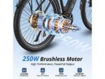 Hitway BK18S Citybike Elettrica Smart 250W 36V Ruote 27.5'' Sblocco App NFC Alluminio Nero - immagine 4
