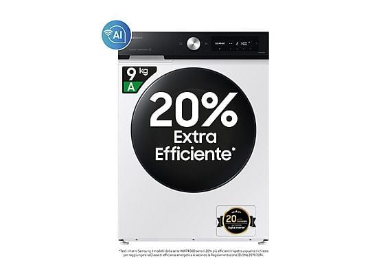 ASSET_MP_170831127.jpg SAMSUNG WW90DB7U94GEU3 Lavatrice 9 Kg 1400 Giri Classe A AI Wash Wi-Fi White/Black - immagine 1
