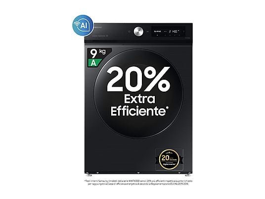 ASSET_MP_170833957.jpg SAMSUNG WW90DB7U94GBU3 Lavatrice 9 Kg 1400 Giri Classe A AI Wash Wi-Fi Black - immagine 1