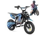 iScooter A14 Motocicletta Elettrica per Bambini a Partire da 8 Anni Blu