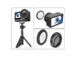 Wigento Gabbia di Supporto con Maniglia e Staffa per DJI Osmo Action 6 Nero - immagine 2