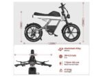 Hitway BK28 All Terrain Fat Bike Elettrica 250W 48V 25Ah Ruote 20" Idraulica Nero - immagine 7